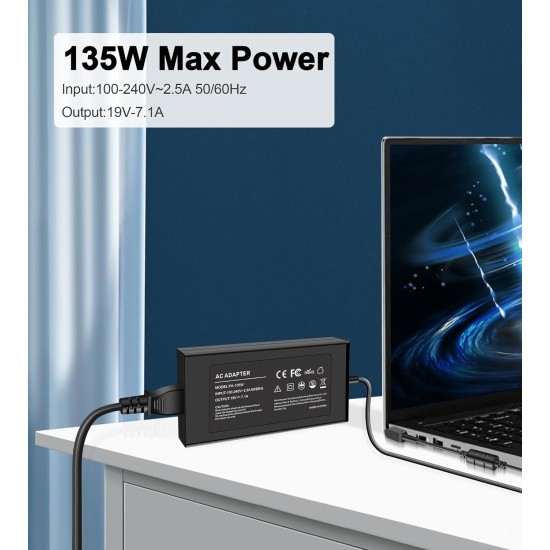 Acer 19V 7.1A Charger / Power Adapter with 5.5x1.7mm Tip