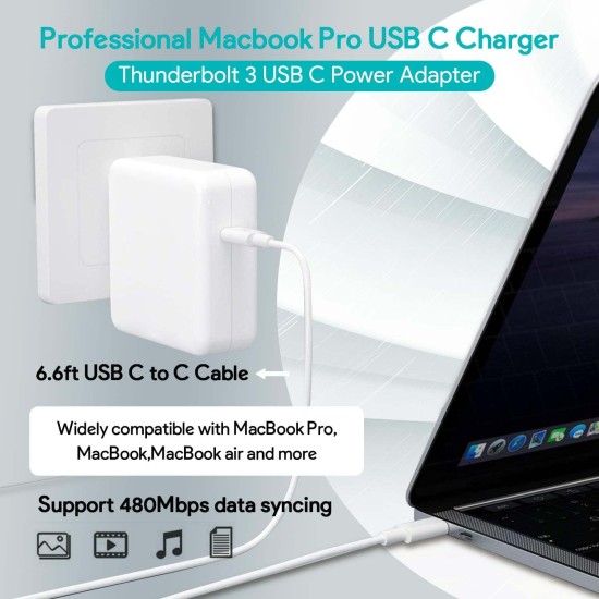 Apple MacBook 96W Charger / Power Adapter with Type C Cable