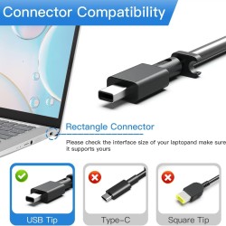 Asus 20V 10A Charger / Power Adapter with Rectangular Tip (as picture shown)
