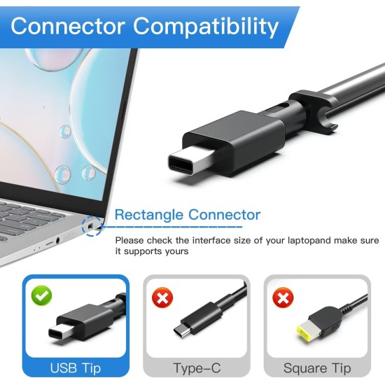 Asus 20V 10A Charger / Power Adapter with Rectangular Tip (as picture shown)