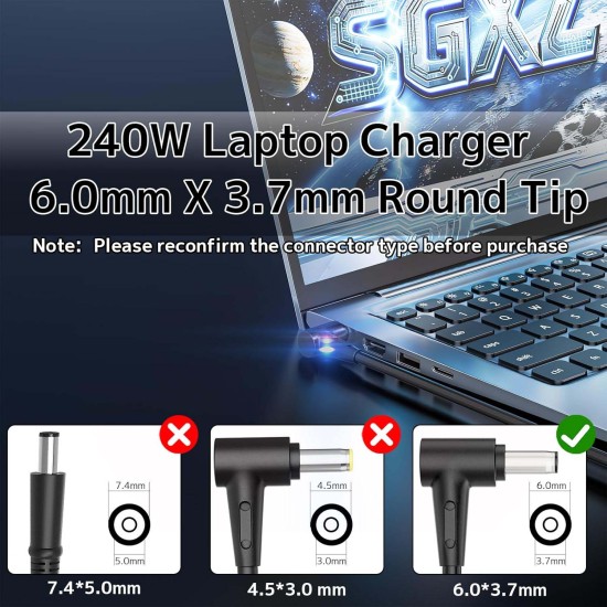 Asus 20V 12A Charger / Power Adapter with 6.0x3.7mm Tip