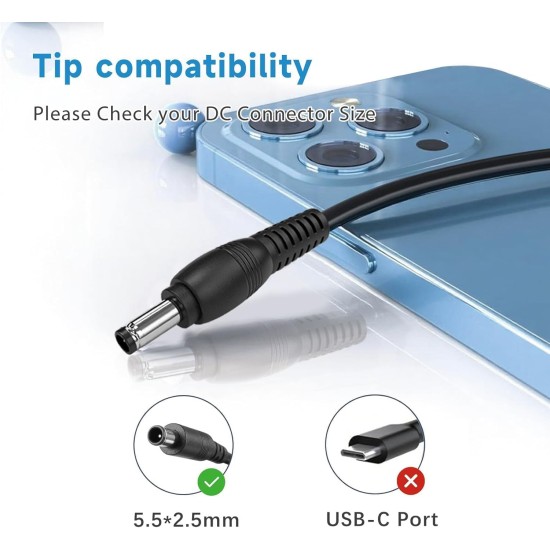 Lenovo 19V 3.42A Charger / Power Adapter with 5.5x2.5 mm Tip