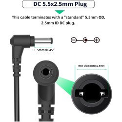 Lenovo 19V 4.74A Charger / Power Adapter with 5.5x2.5 mm Tip