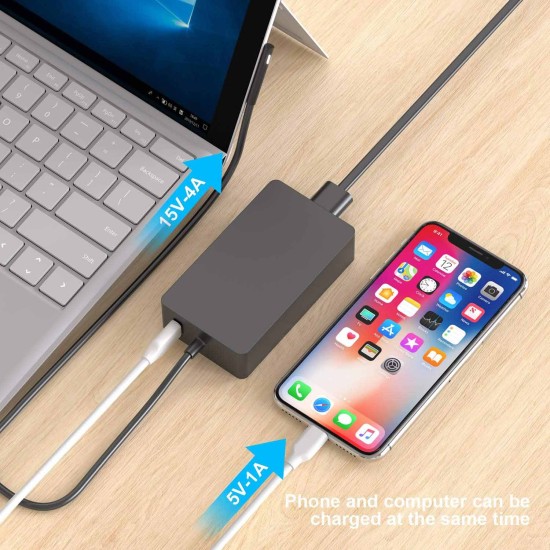 Microsoft Surface 15V 4A Charger / Power Adapter with Magnetic Tip